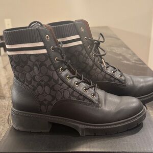 Coach Black and Gray Combat Boots